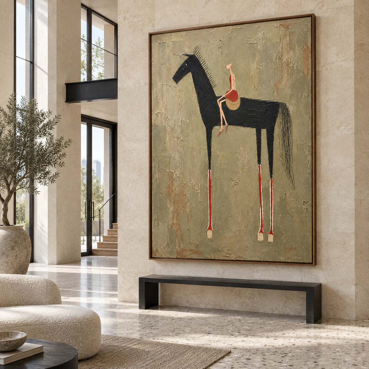 Umber-Canter shown at gallery scale in a bright architectural foyer.