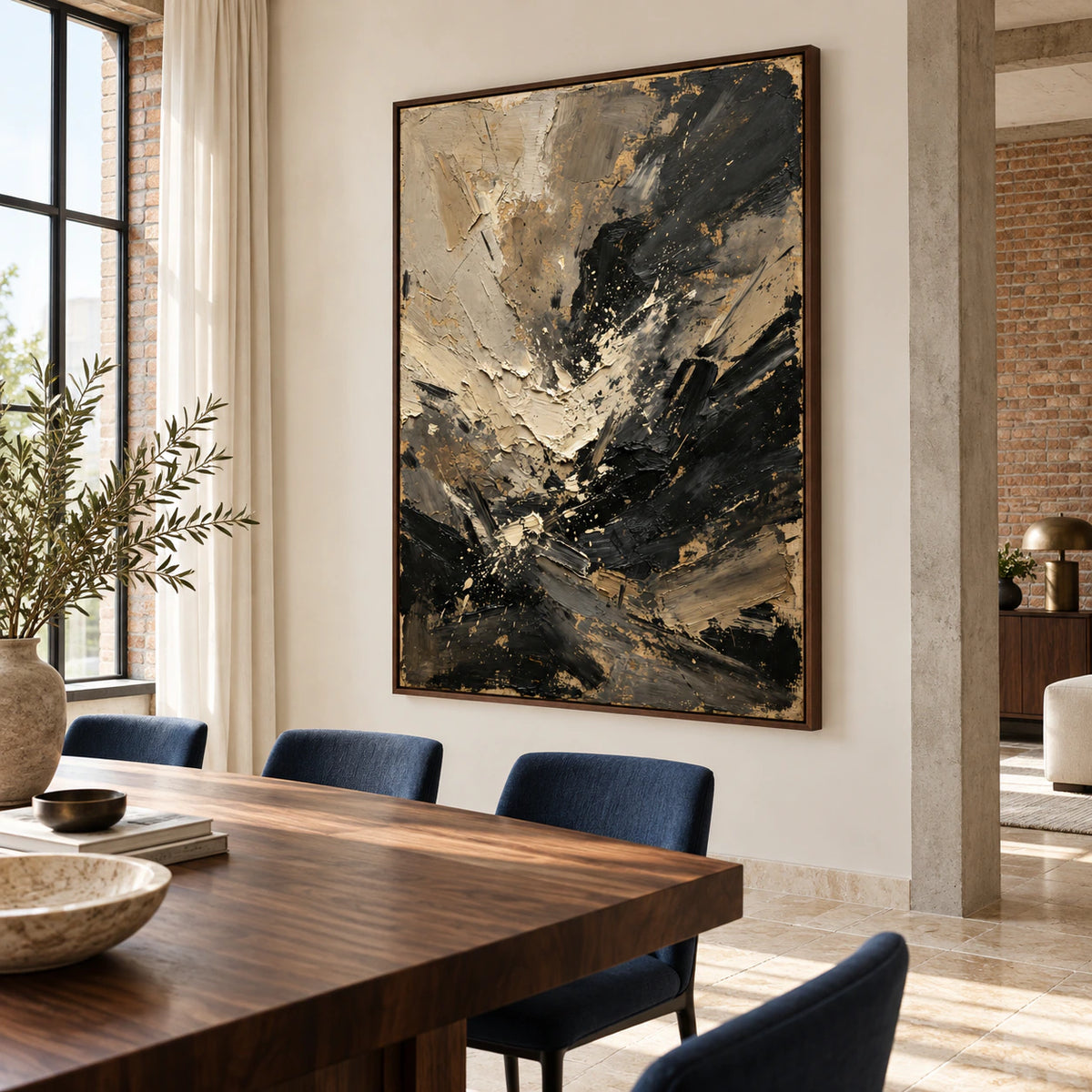 Umber-Current displayed above a refined dining setting.