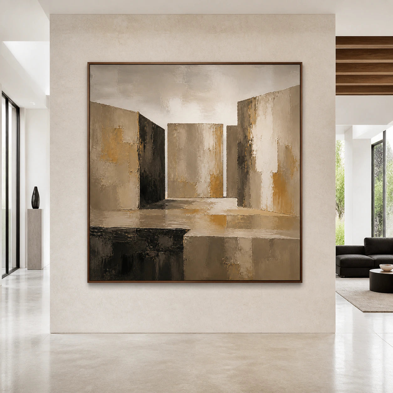 Umber-Threshold displayed at large scale in a bright, spacious contemporary interior.