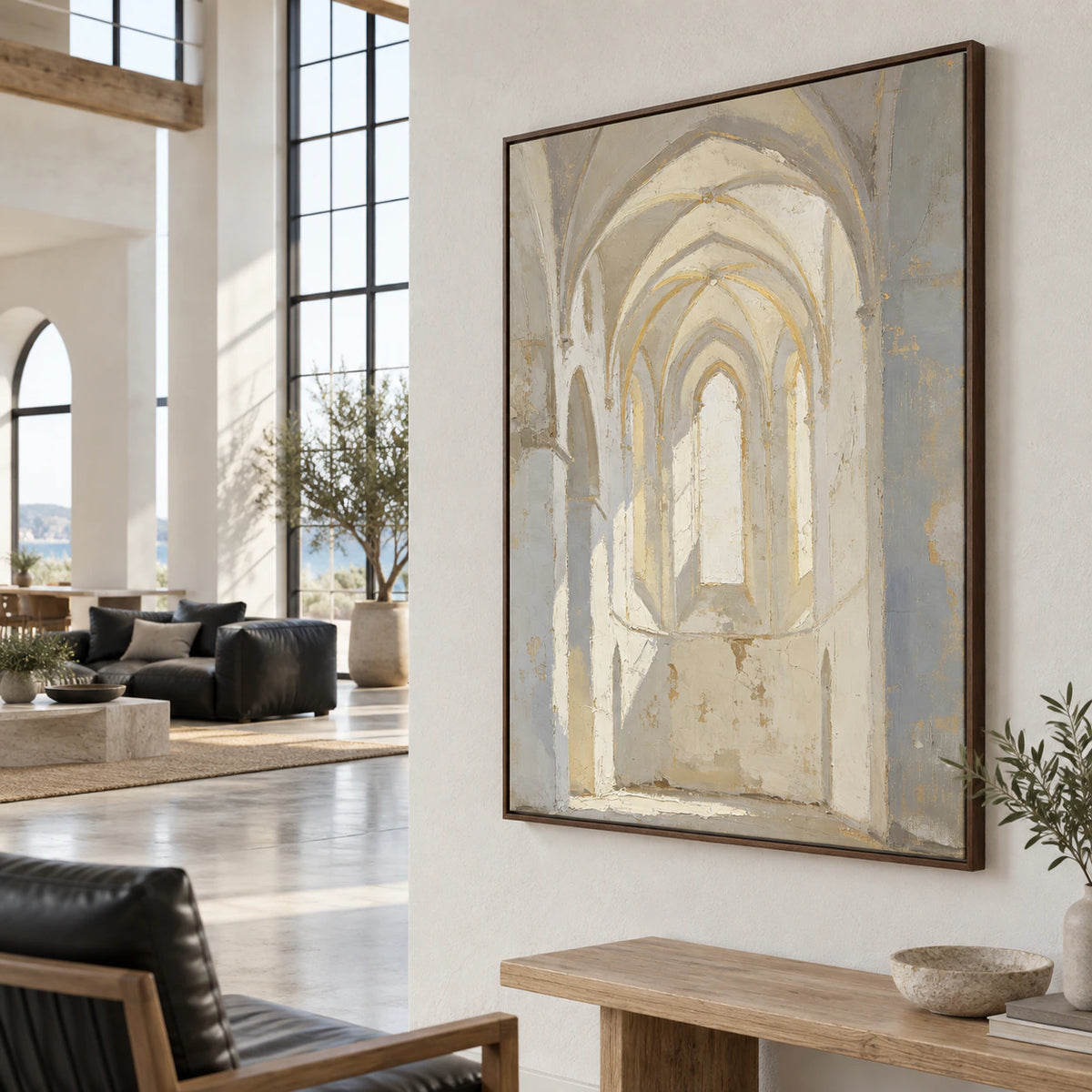 Vaulted-Quiet featured prominently in an expansive hospitality loft interior.