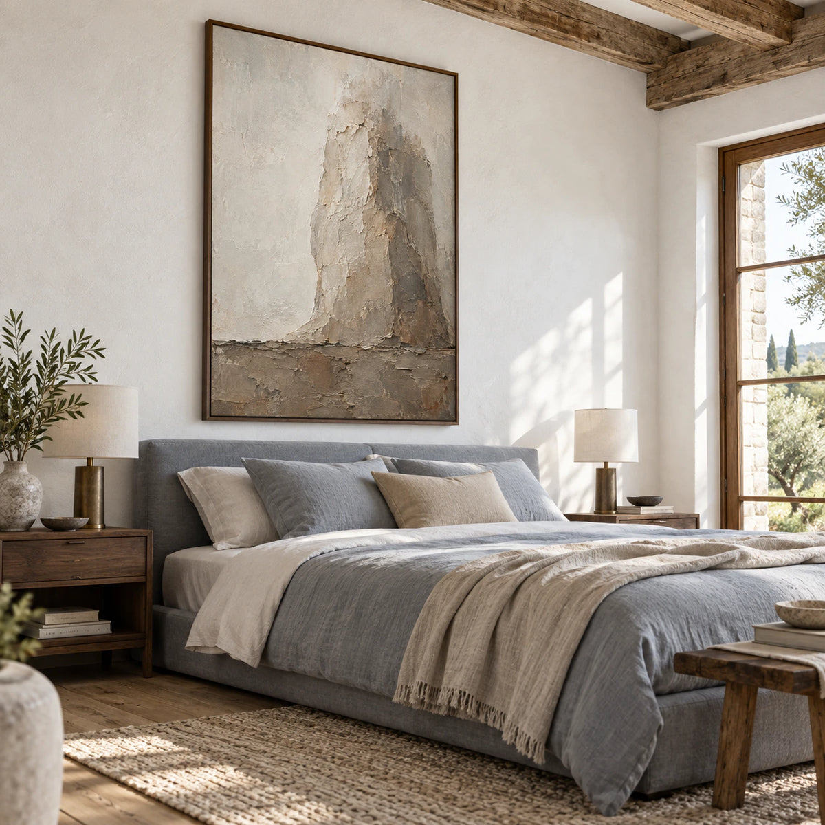 Veiled-Buttress in a quiet daylight bedroom with restrained furnishings.