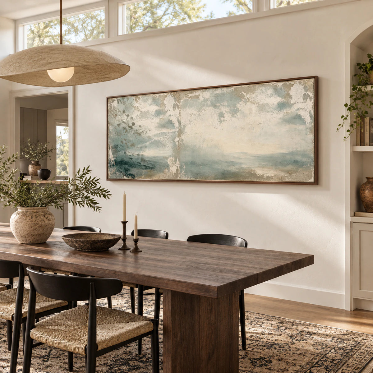 Veiled-Estuary in a refined daylight dining room.