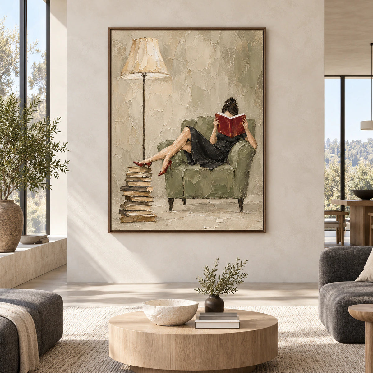 Velvet-Interval displayed at large scale in a spacious, straight-on contemporary interior.