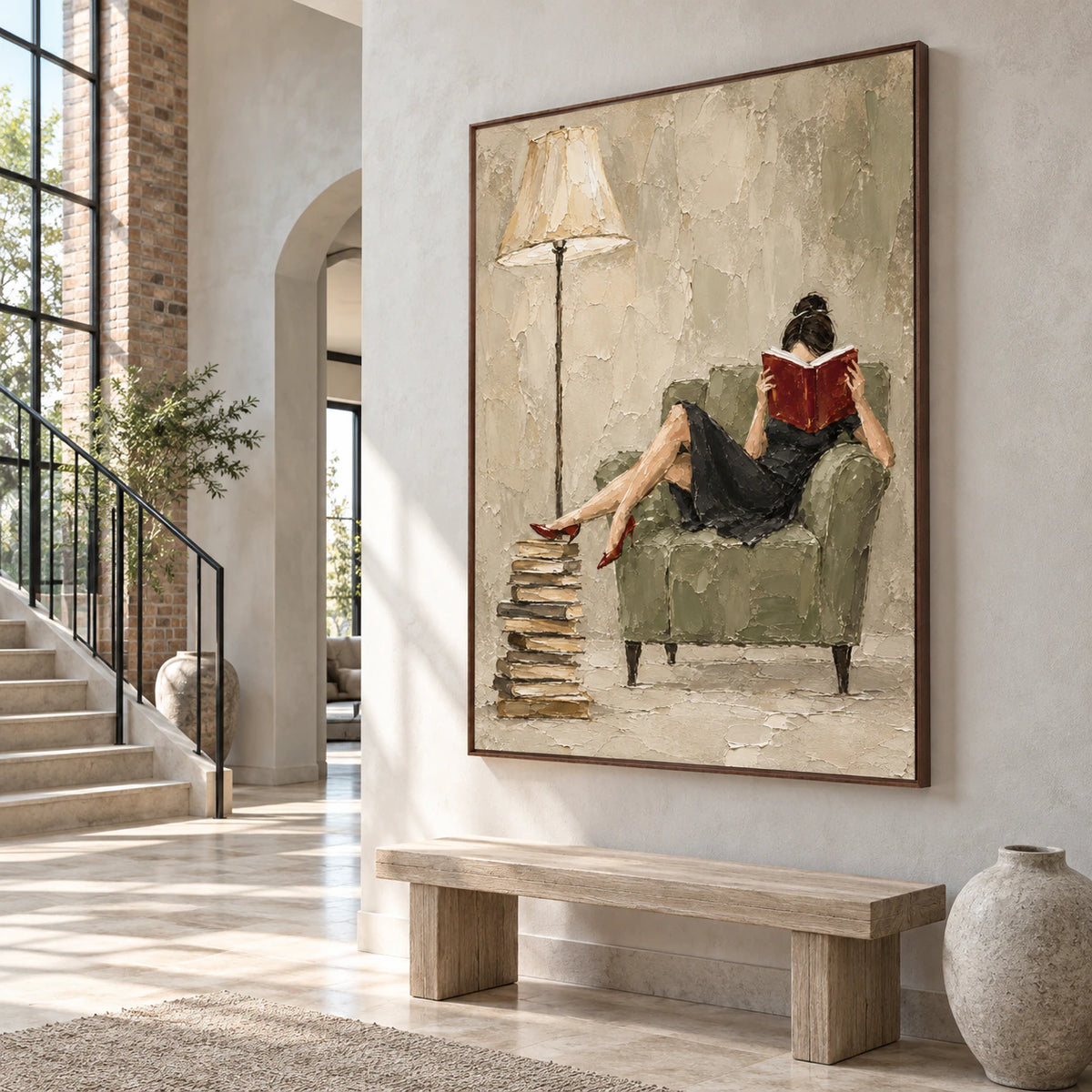Velvet-Interval installed at gallery scale in a bright architectural foyer.