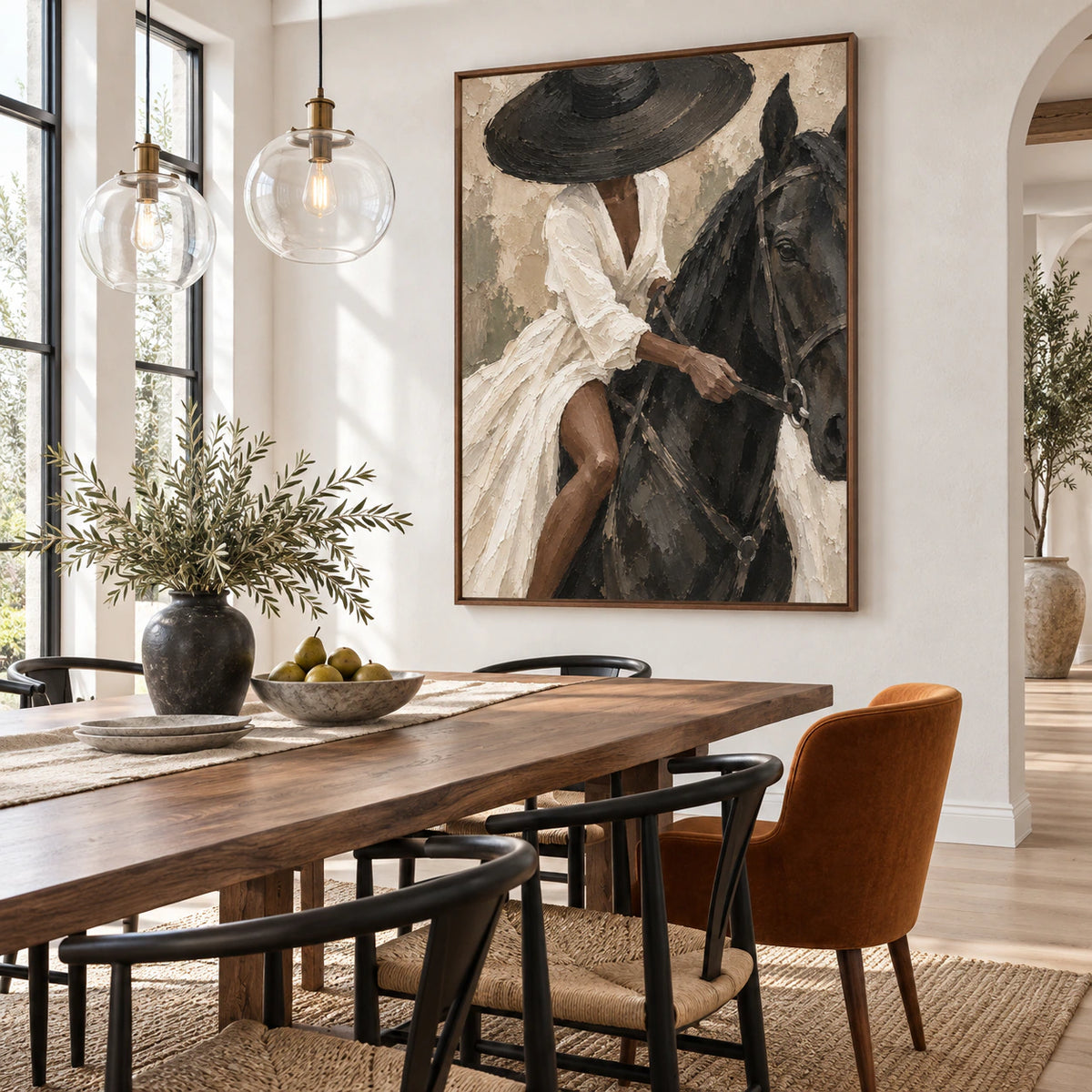 Velvet-Rein in a refined daylight dining room.