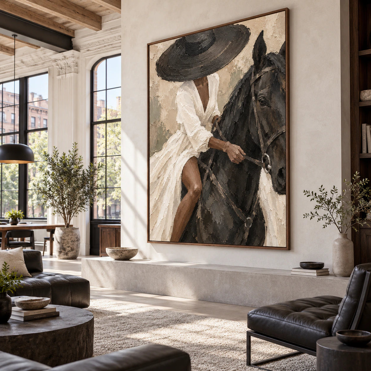 Velvet-Rein in an expansive daylight loft interior.