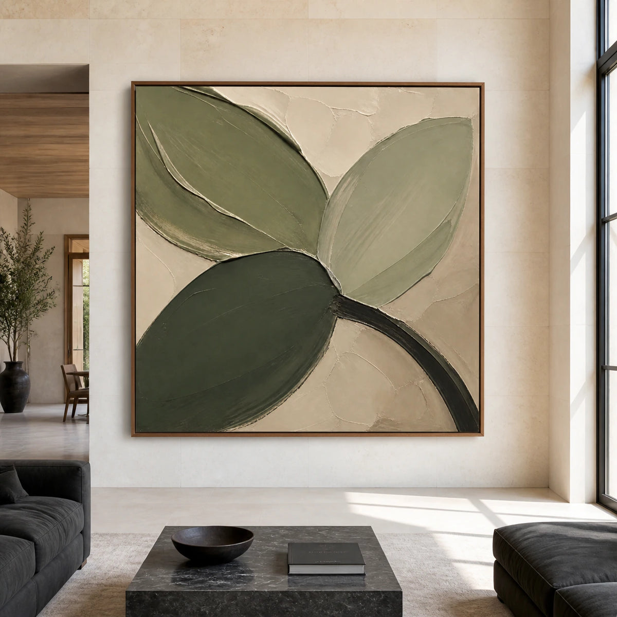 Verdant-Arc displayed at large scale straight-on in an expansive sunlit architectural living space.