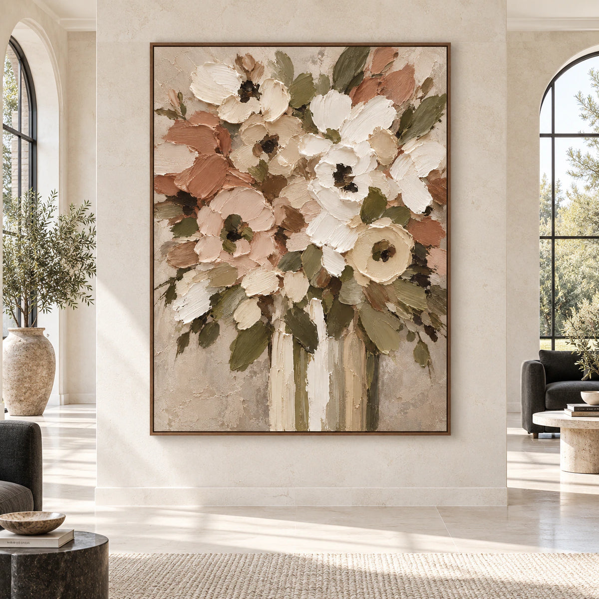 Verdant-Bouquet displayed large and straight-on in an open architectural living space.