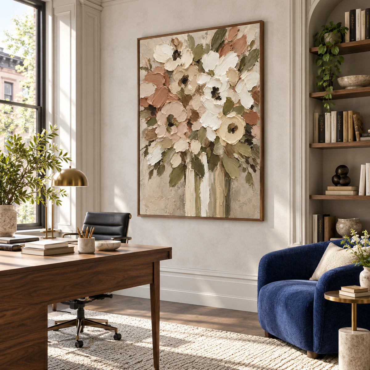 Verdant-Bouquet featured in an airy home office reading space.