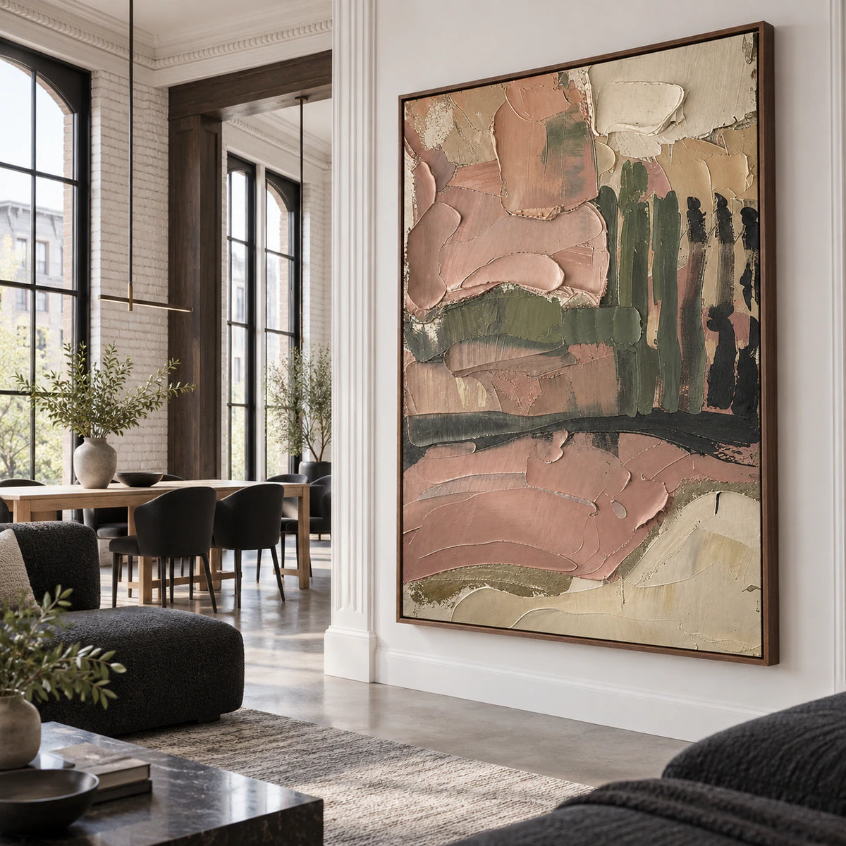 Verdant-Embankment anchoring an expansive loft hospitality interior.