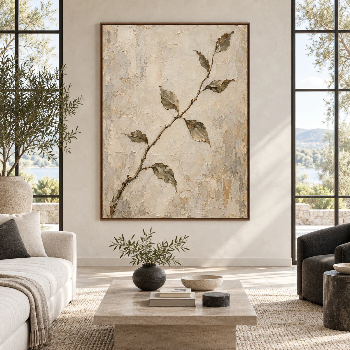 Verdant-Relic displayed at large scale straight-on in an open architectural living space.