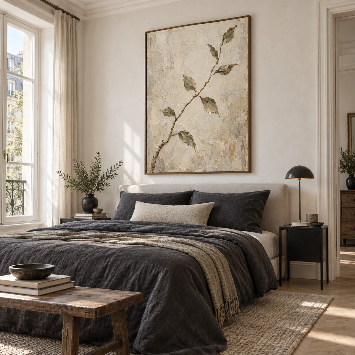 Verdant-Relic bringing quiet texture to a calm bedroom.