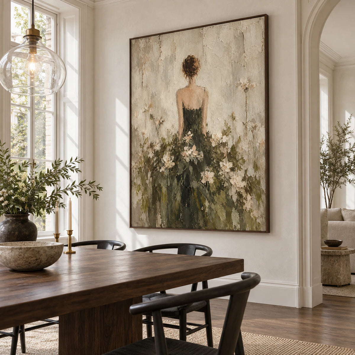 Verdant-Reverie shown at large scale in a refined daylight dining room.