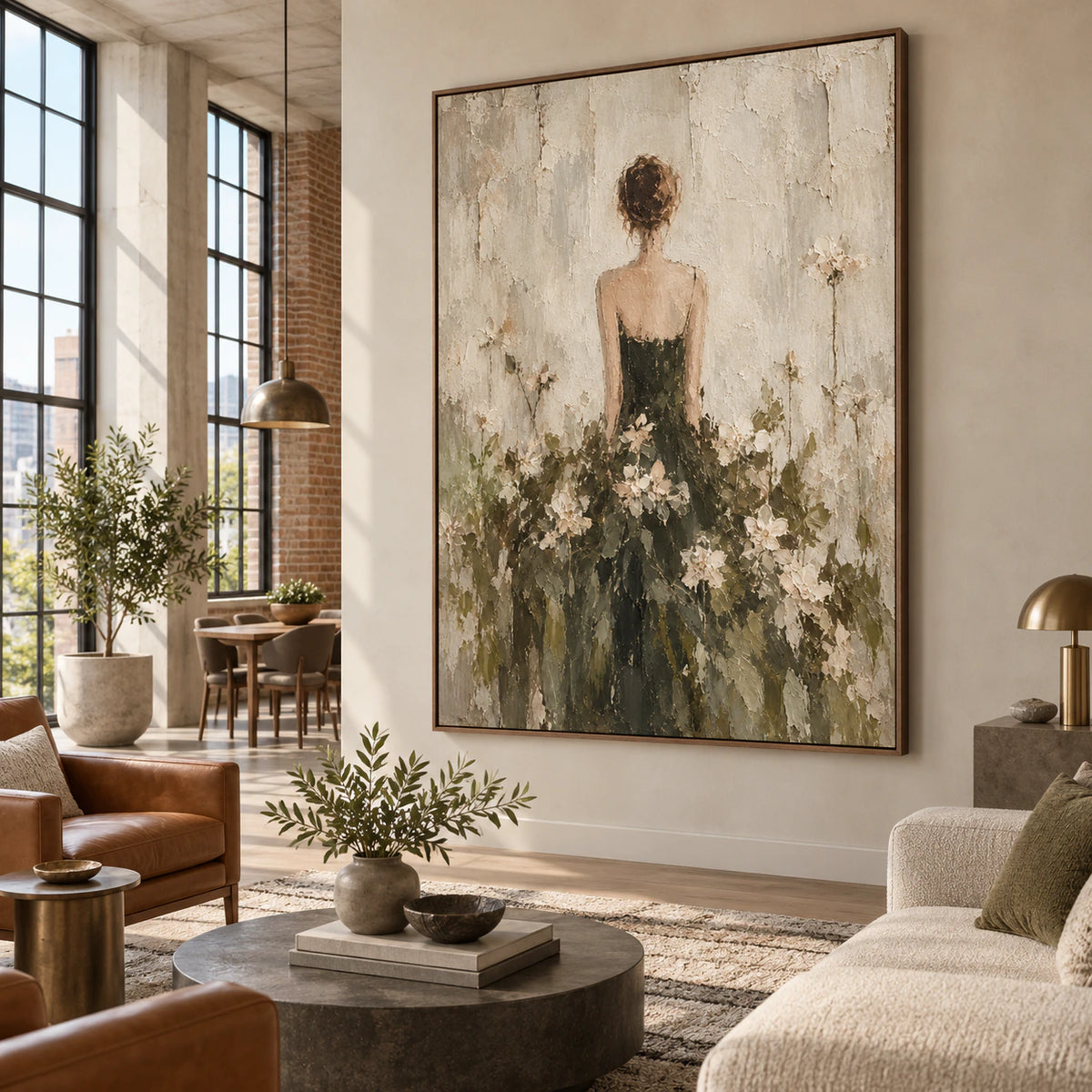 Verdant-Reverie anchoring an expansive daylight-filled hospitality loft interior.