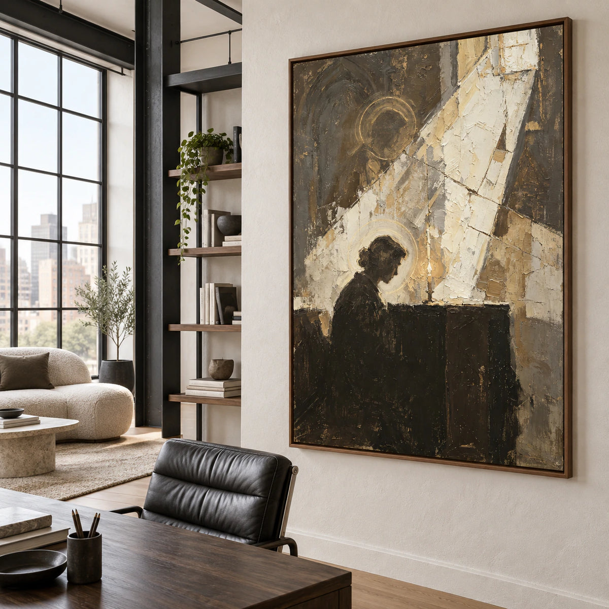 Vesper-Icon in an airy home office reading space with natural daylight.