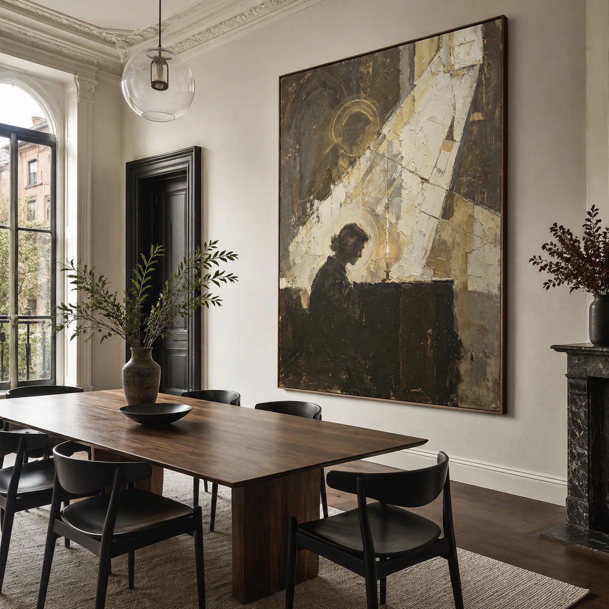 Votive-Silhouette displayed above a refined dining setting with natural daylight.