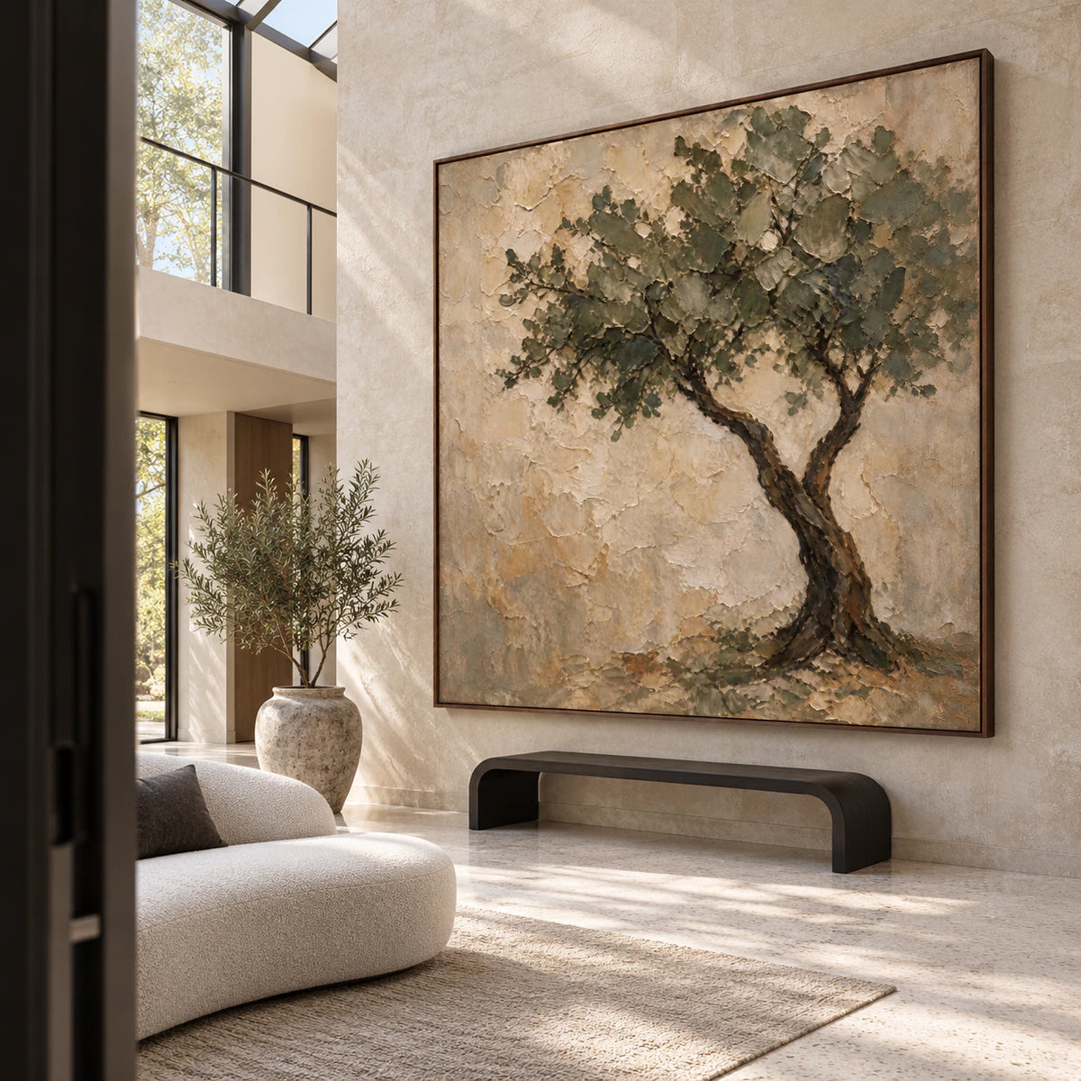 Weathered-Canopy presented at gallery scale in an open foyer.