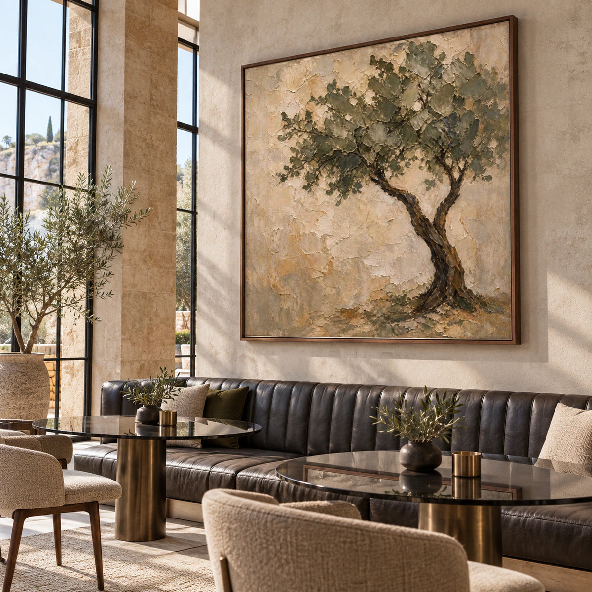 Weathered-Canopy featured prominently in a bright expansive loft interior.