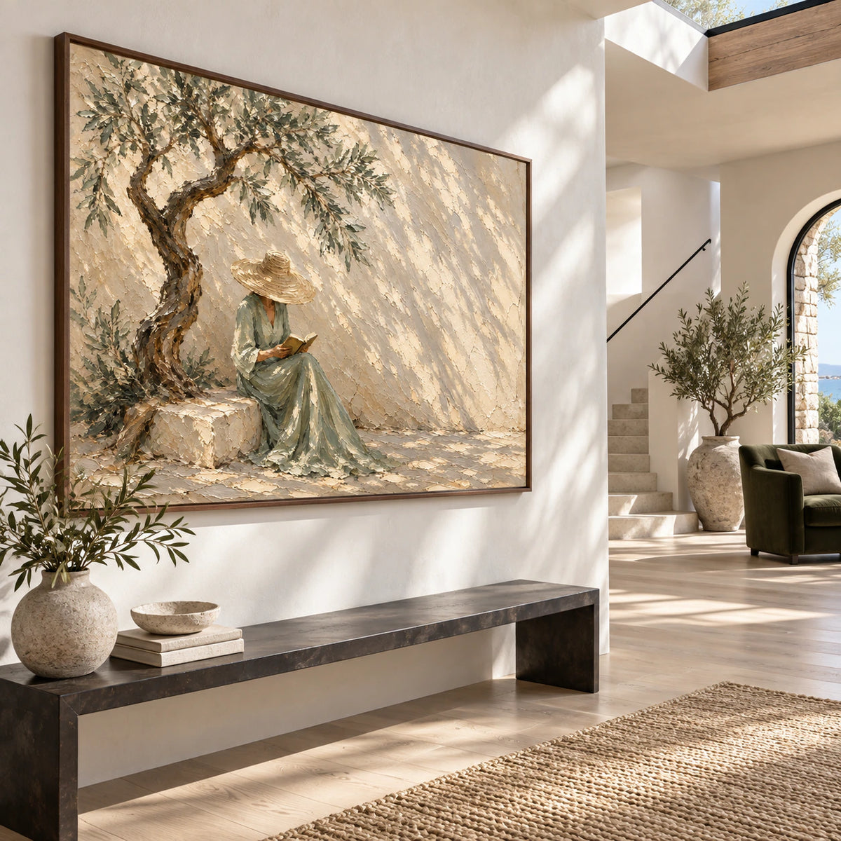 Willow-Interlude at gallery scale in a bright architectural foyer.