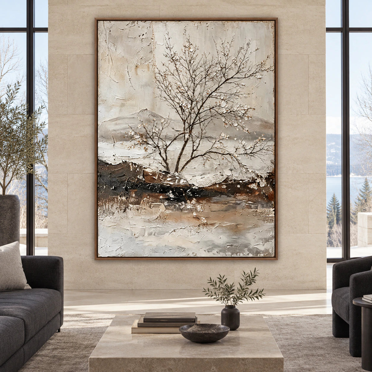 Winter-Contour displayed at large scale, straight-on in an expansive daylight interior.
