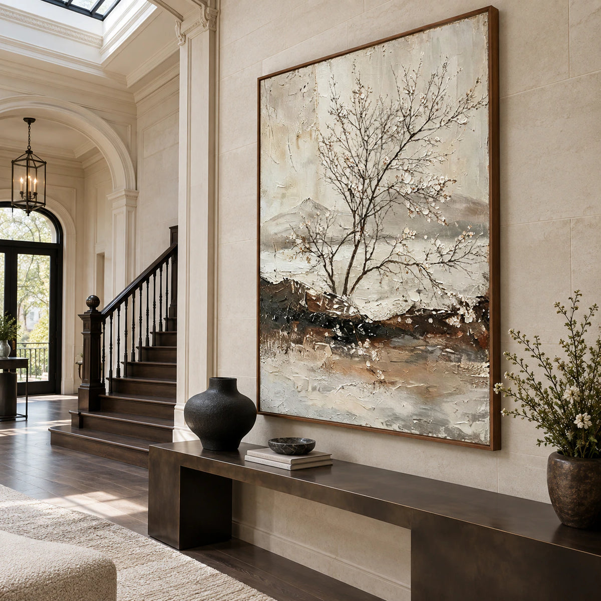 Winter-Contour at gallery scale in a light-filled foyer.